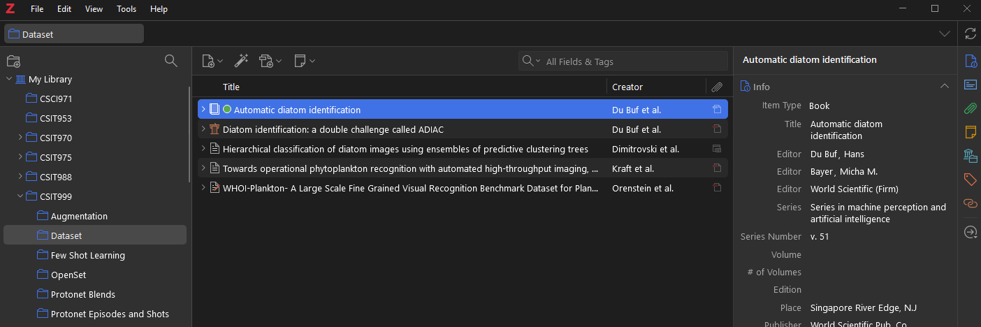 Zotero library organization