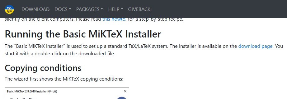 MiKTeX installation