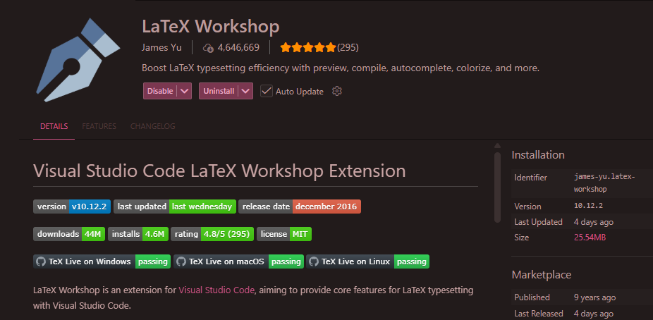 LaTeX Workshop extension